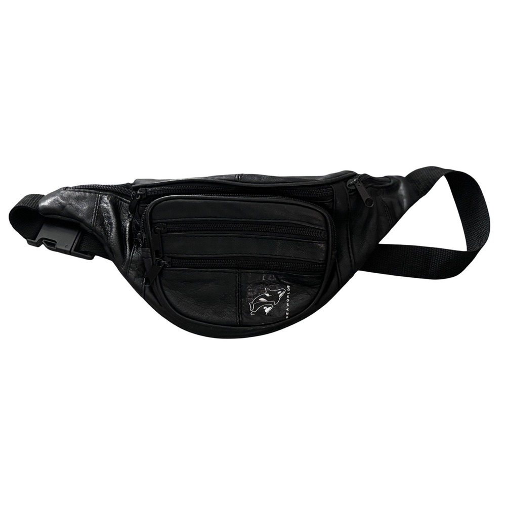 SeaWorld Leather Fanny Pack Travel Waist Bag‎ Multi Pocket Orca